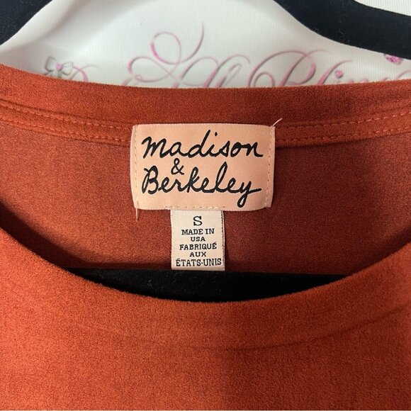 Madison & Berkeley tee tshirt orange burnt color Rust Top soft comfy - Picture 4 of 4